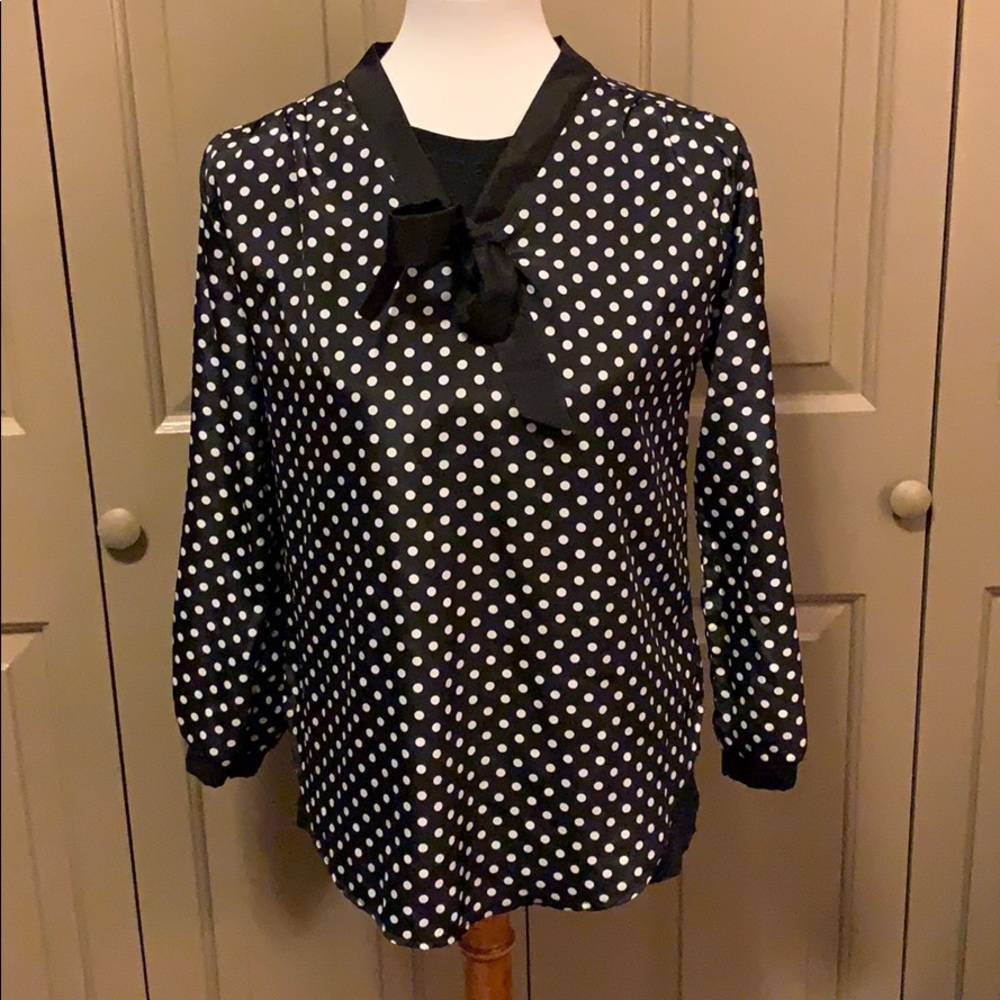 Black Polka Dot Blouse - FREE W/ ADDTNL PURCHASE!